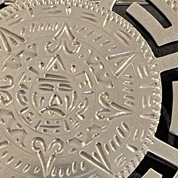 Sterling Choker w Large Mayan Pendant from Mexico - Picture 7 of 10